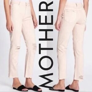 MOTHER DENIM HIGH WAISTED RASCAL ANKLE JEANS The Devil Drinks Coffee sz 28